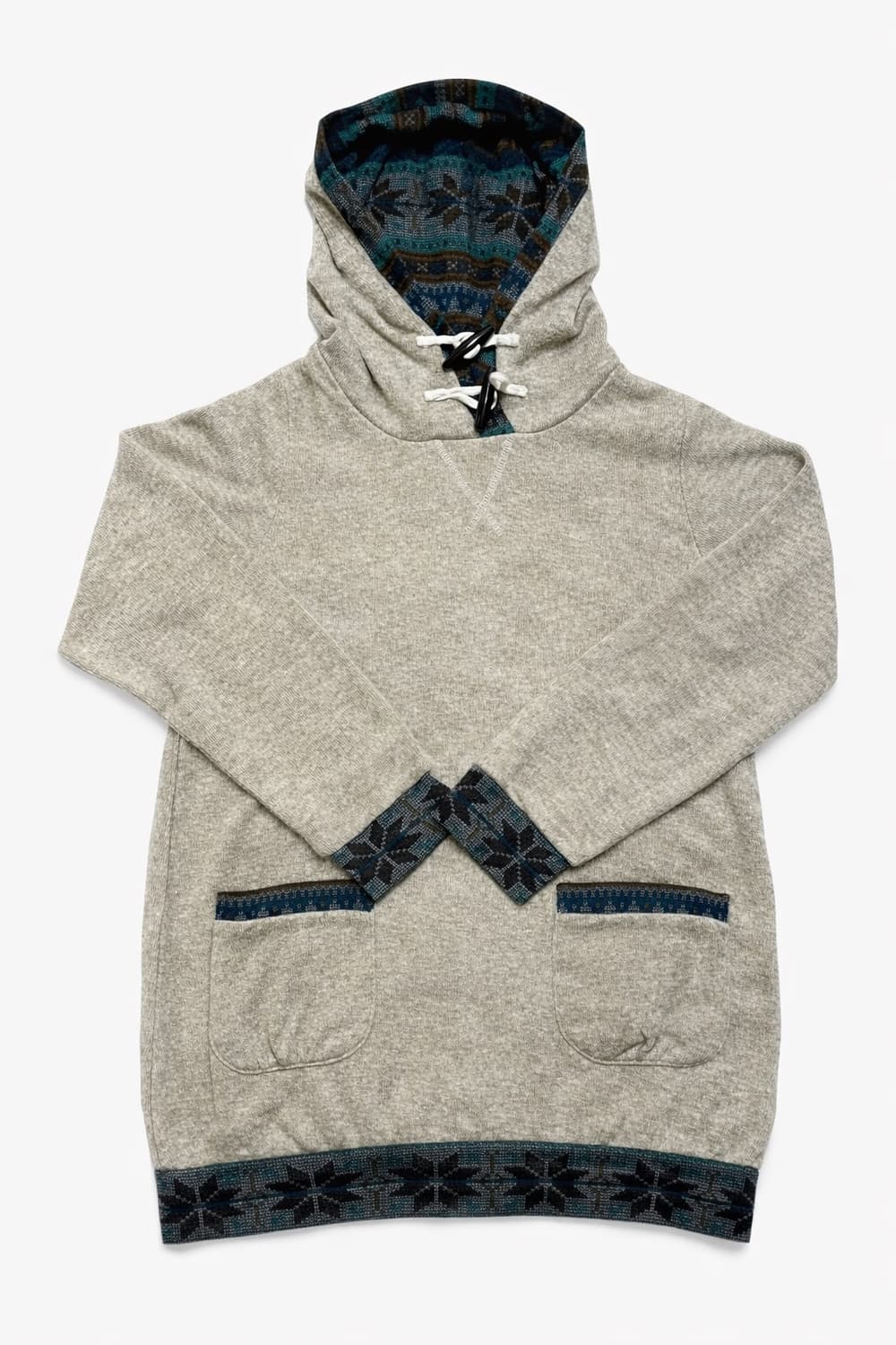 JPN 일본 빈티지 에스닉 보헤미안 후드 니트 M 상품이미지1