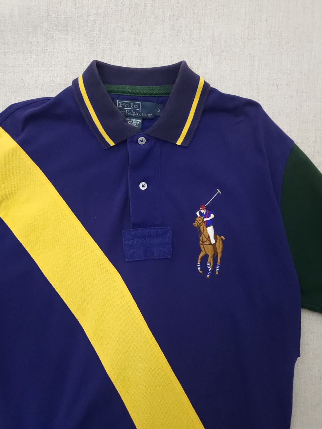 폴로 랄프로렌 컬러블럭 반팔 카라티 s 상품이미지2