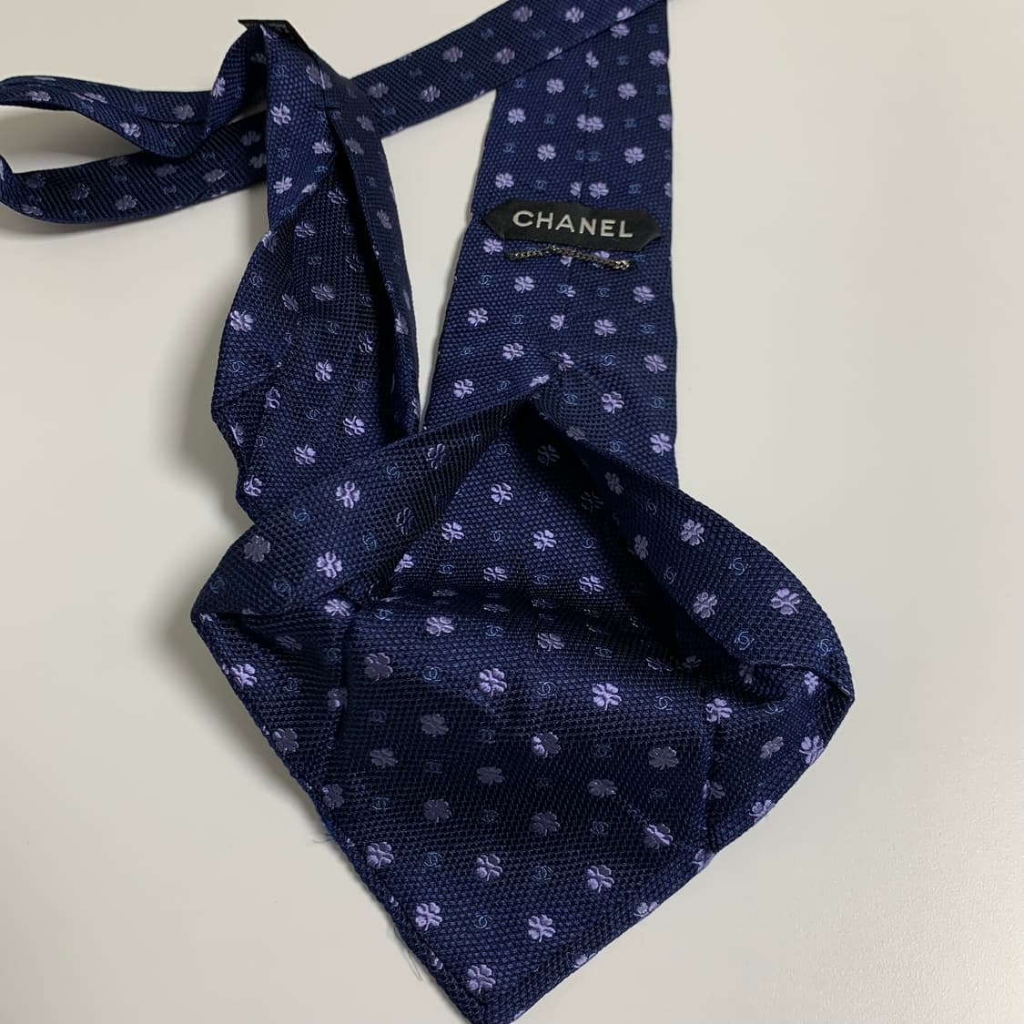 샤넬(CHANEL) 모노그램 로고플레이 명품넥타이 A등급 자카드 플라워 상품이미지7