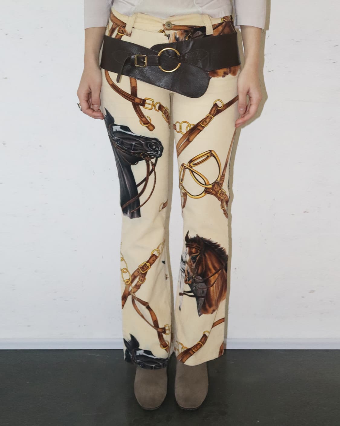 돌체 앤 가바나 레더 벨티드 패턴 부츠컷 팬츠 상품이미지3