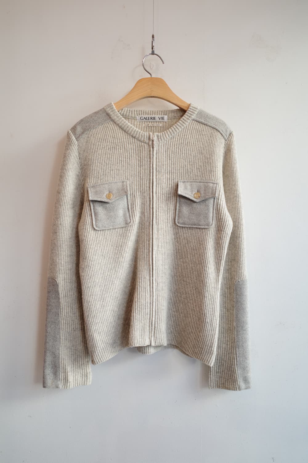 GALERIE VIE 투포켓 울 집업 니트  상품이미지1