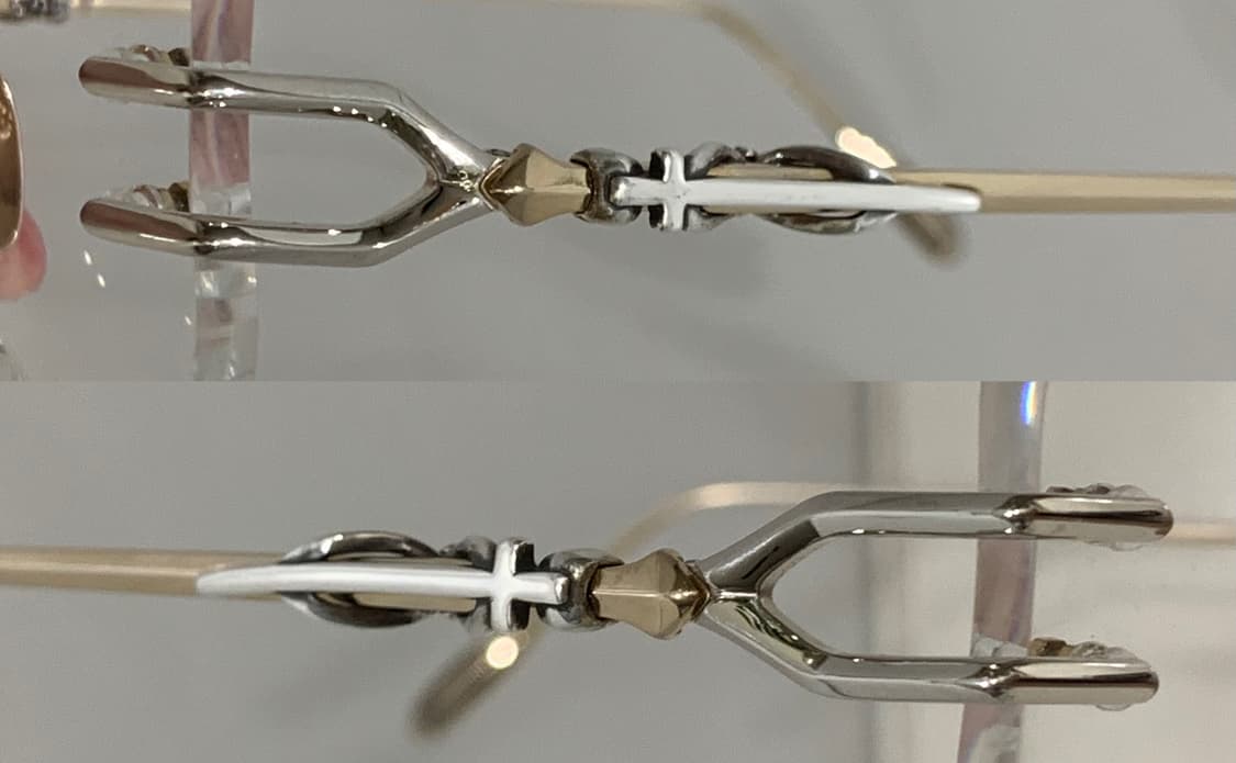 크롬하츠 로디 실버&골드 콤비 컬러 LORDIE  무테 안경 상품이미지3