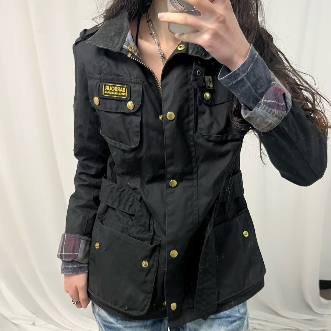 Barbour Black International Wax Jacket  상품이미지3