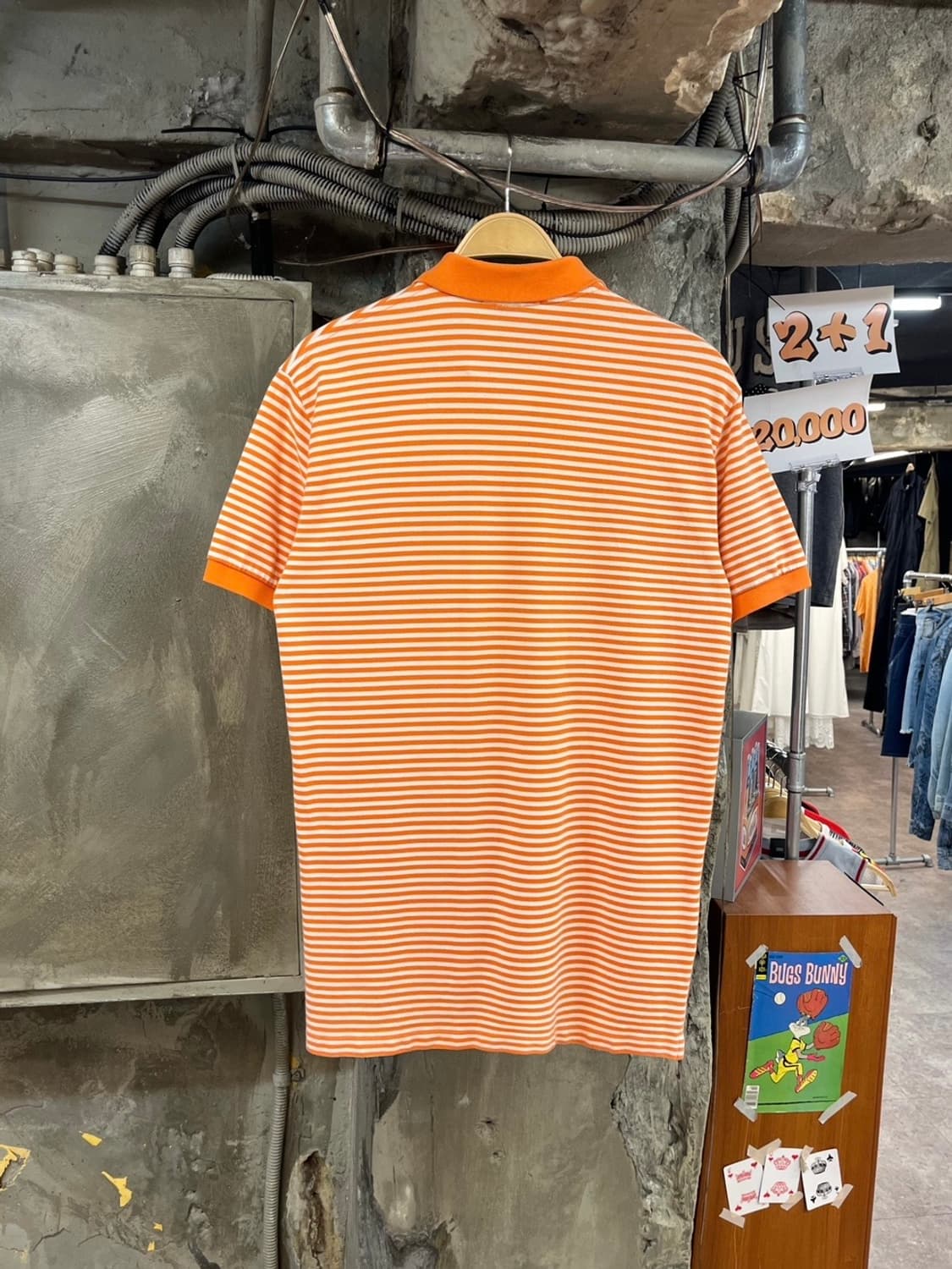 폴로 랄프로렌 스트라이프 반팔 카라티 오렌지 M #csz4009 상품이미지2