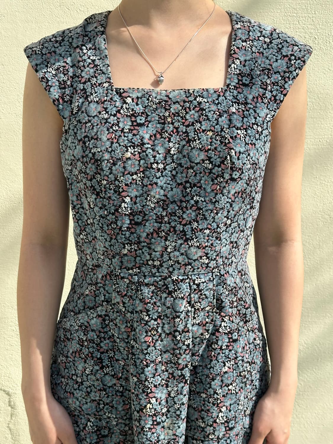 스퀘어넥 코듀로이 플로럴 원피스 상품이미지5