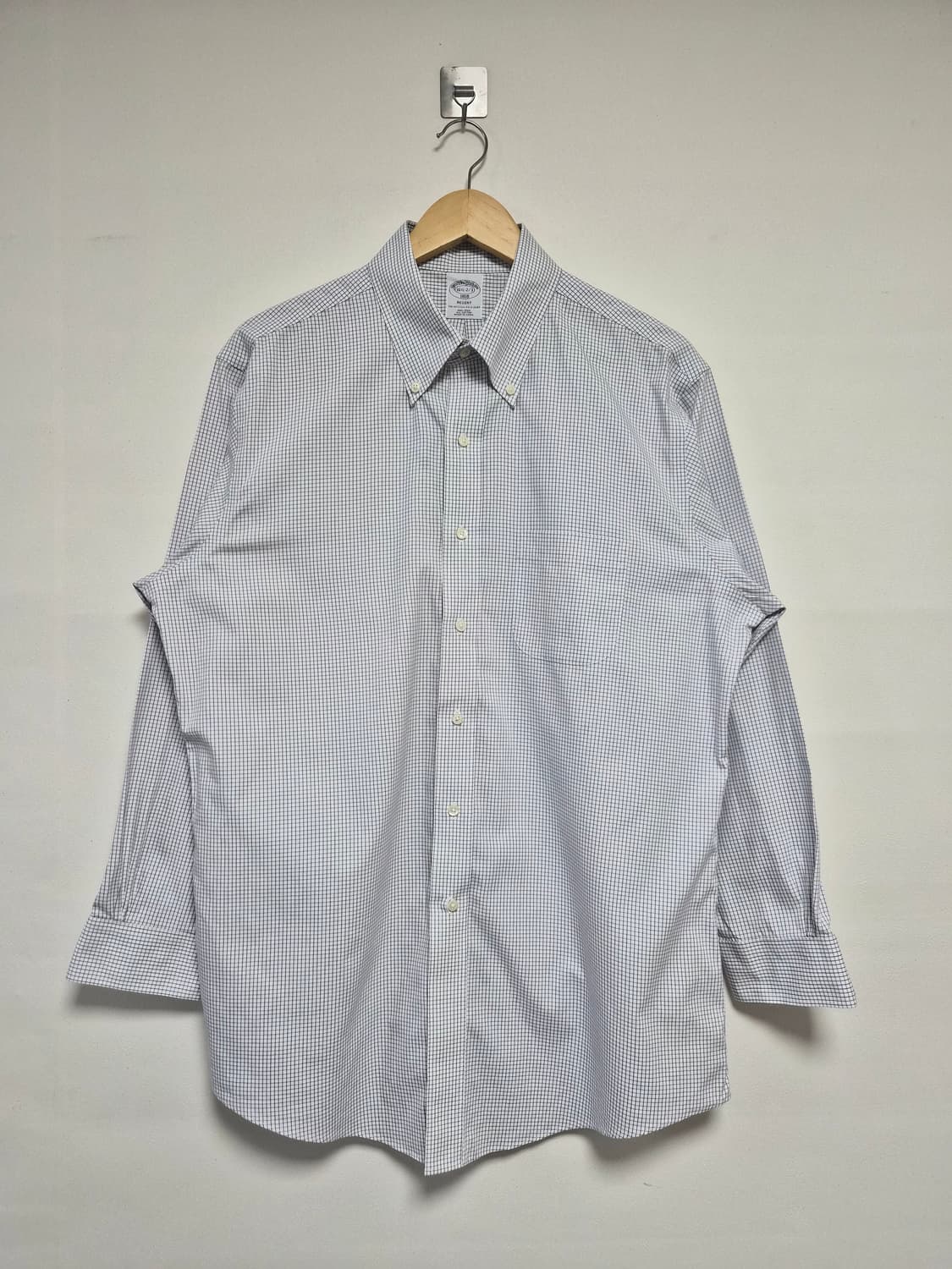 브룩스브라더스 화이트 체크 셔츠 XL - S379 상품이미지1