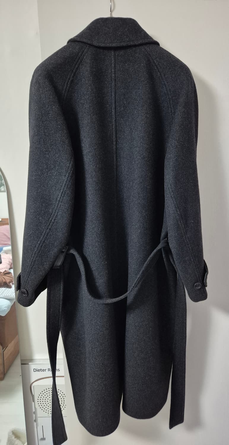 쿠어 오버사이즈 클래식 발마칸 코트 (멜란지차콜) 상품이미지5