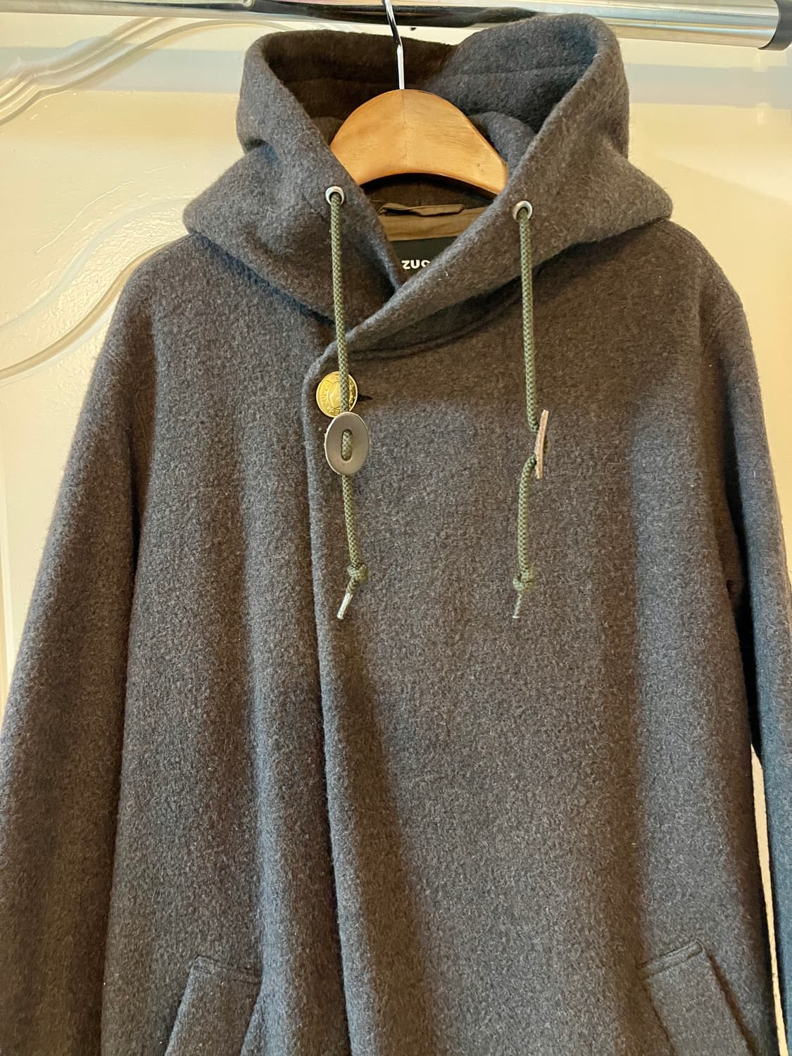 주카ZUCCA울 100% 후드 롱 코트 (M) 상품이미지2