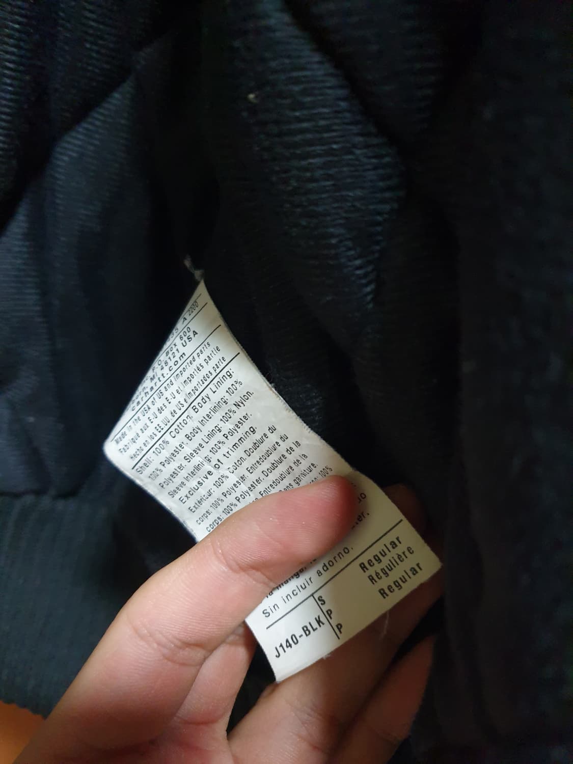 칼하트 j140 us 덕 액티브 자켓 블랙 상품이미지4