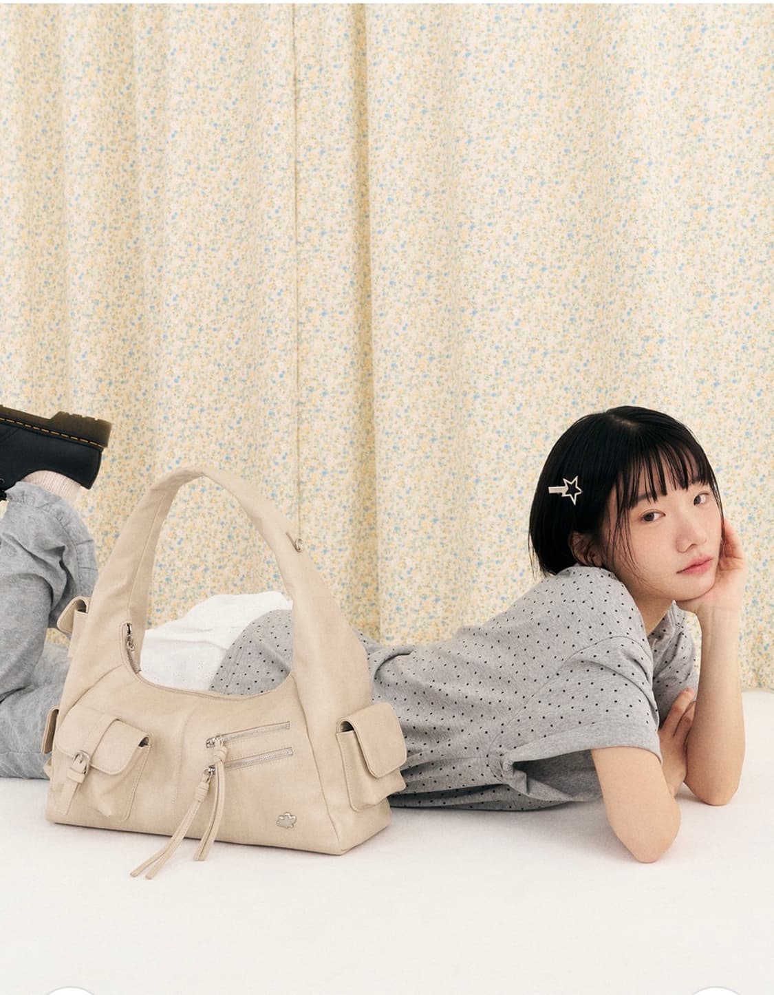 [⭐️새상품/마이쉘] 포키 언발란스 포켓 숄더백 (베이지) 상품이미지5