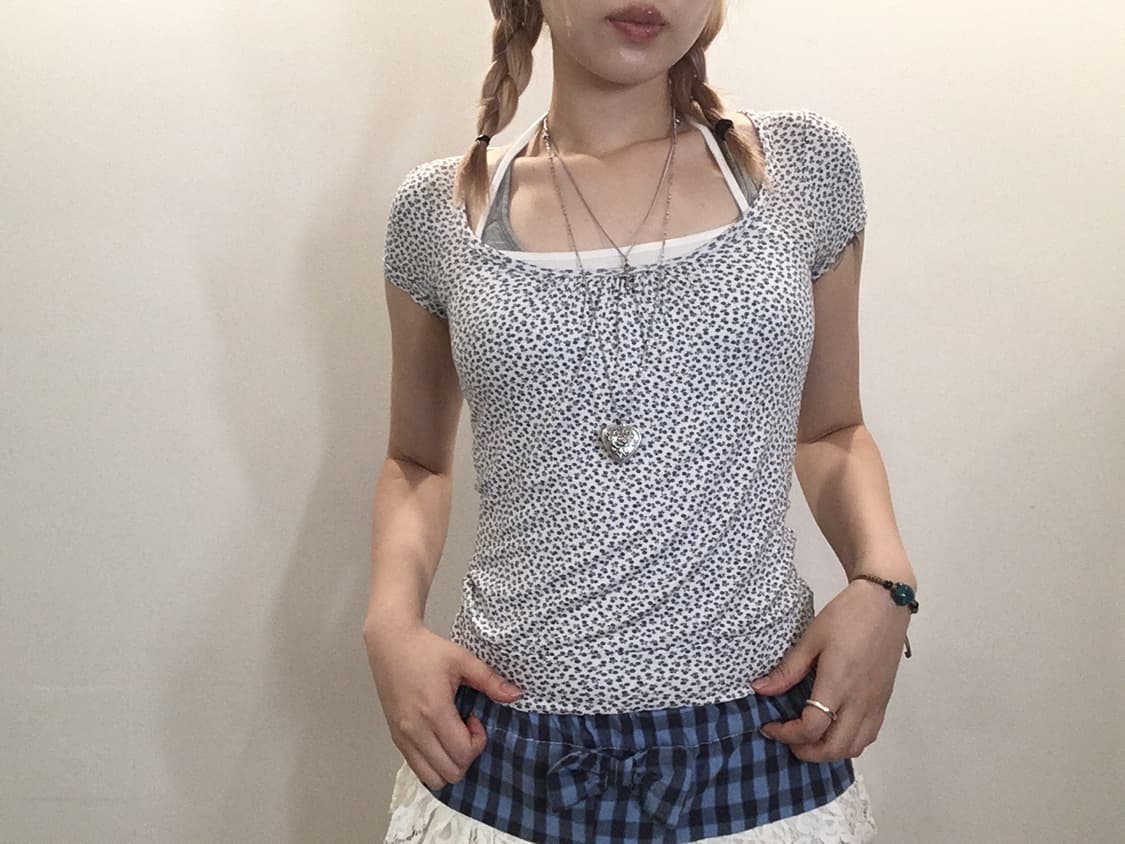 made in Italy floral layered puff t shir 상품이미지6