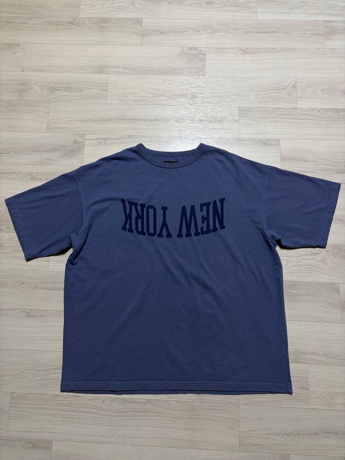 듀테로 뉴욕 반팔티셔츠 블루 L사이즈 판매 상품이미지1