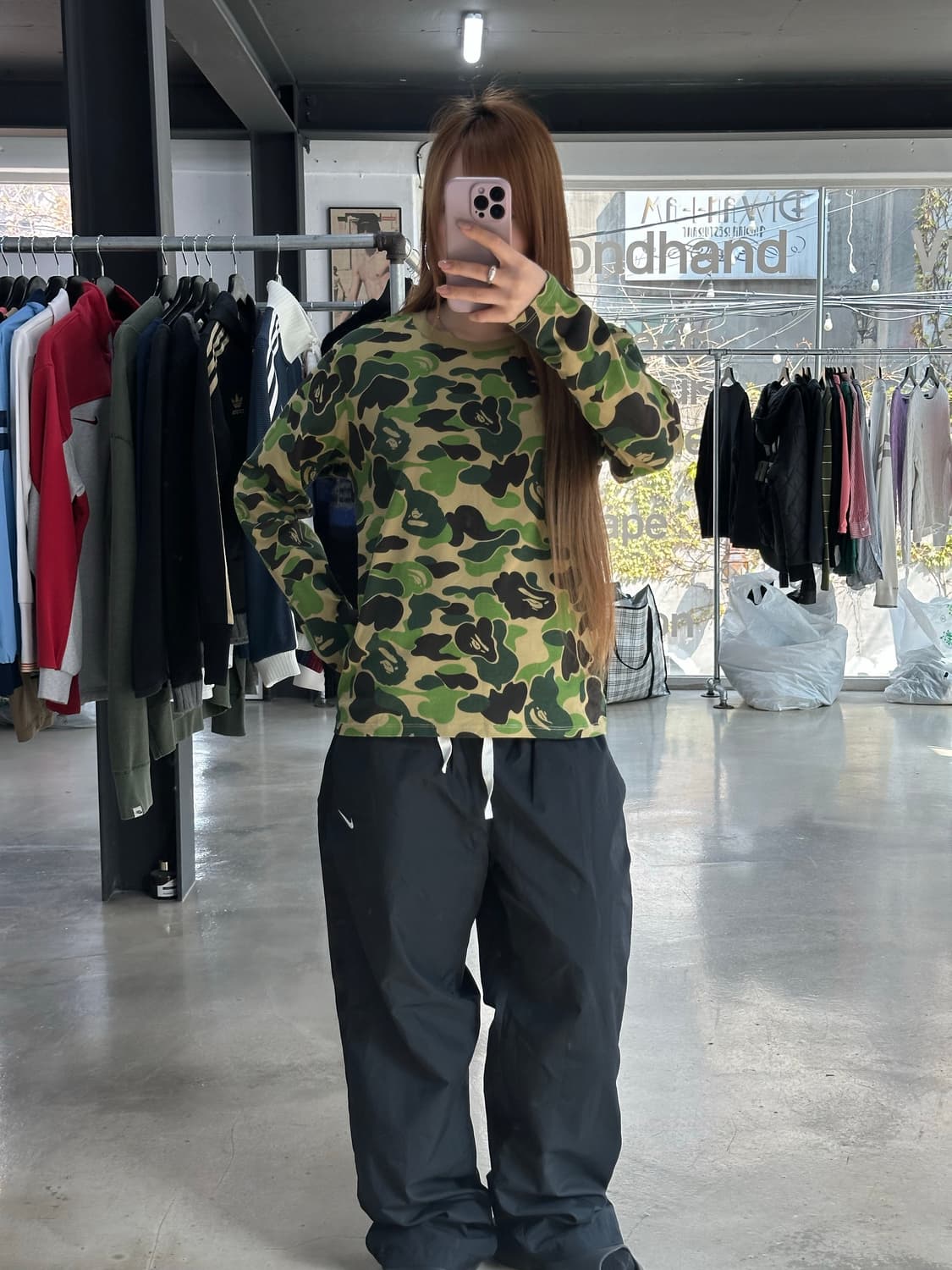 베이프 ABC 카모 롱슬리브 녹계 상품이미지3