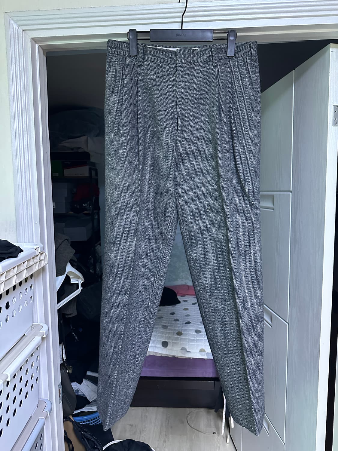 [32] 울 투턱 헤링본 슬랙스 상품이미지1