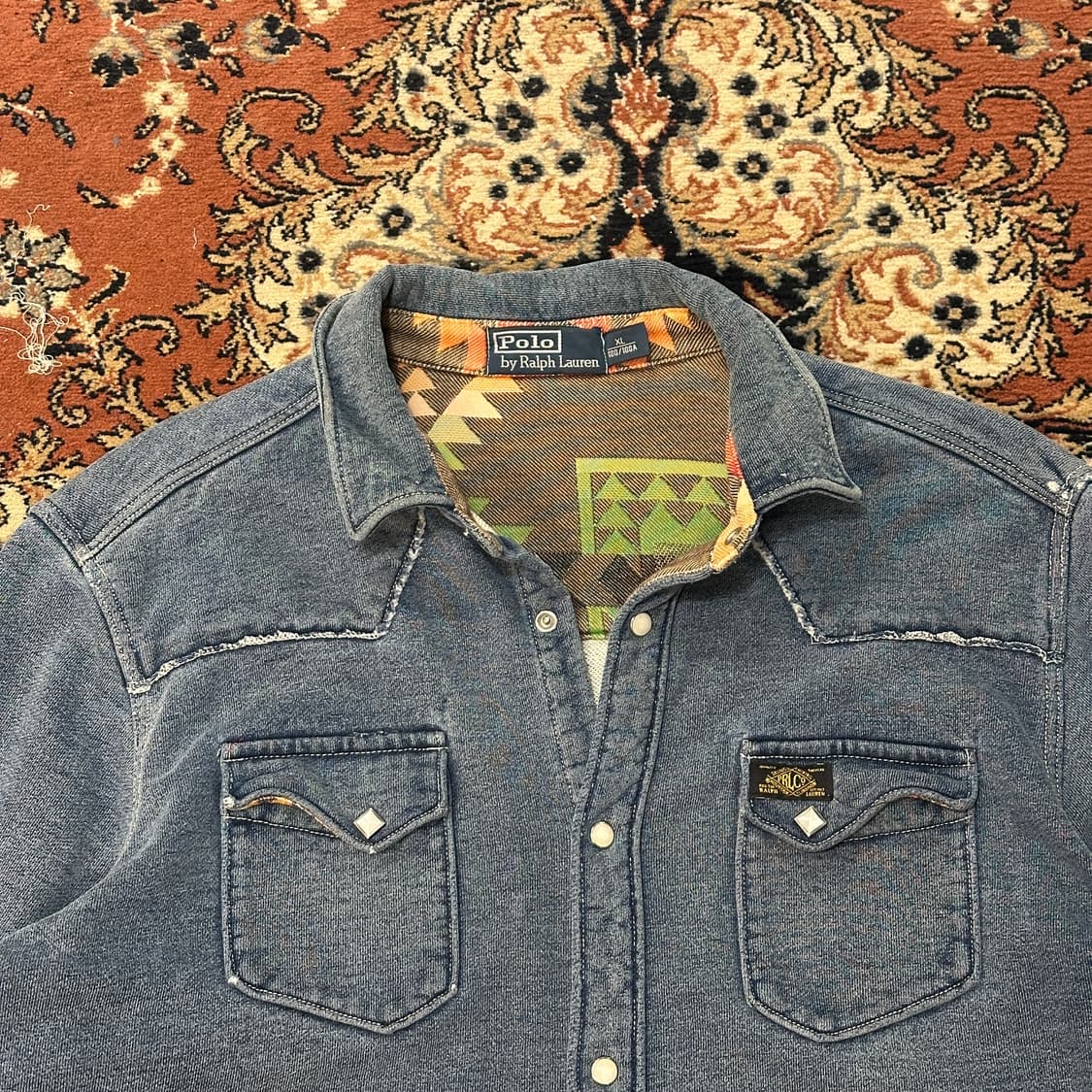폴로 랄프로렌 잼스톤 웨스턴 데님 셔츠 (XL) 나바호 상품이미지3