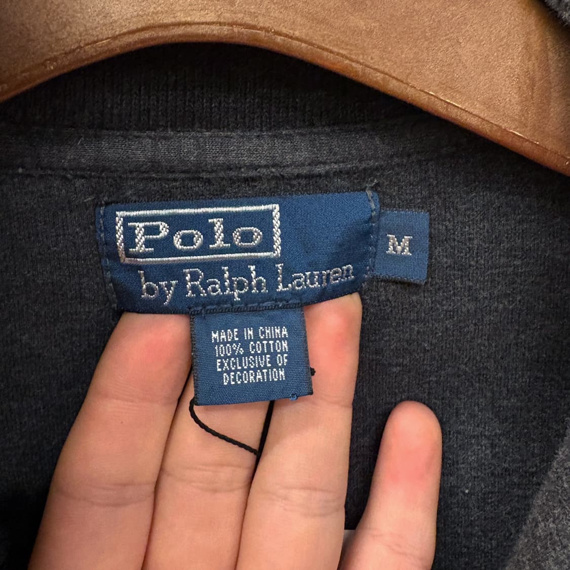 90s 폴로 랄프로렌 파인리브 하프집업 코튼니트 스웨터 차콜 N640 상품이미지7
