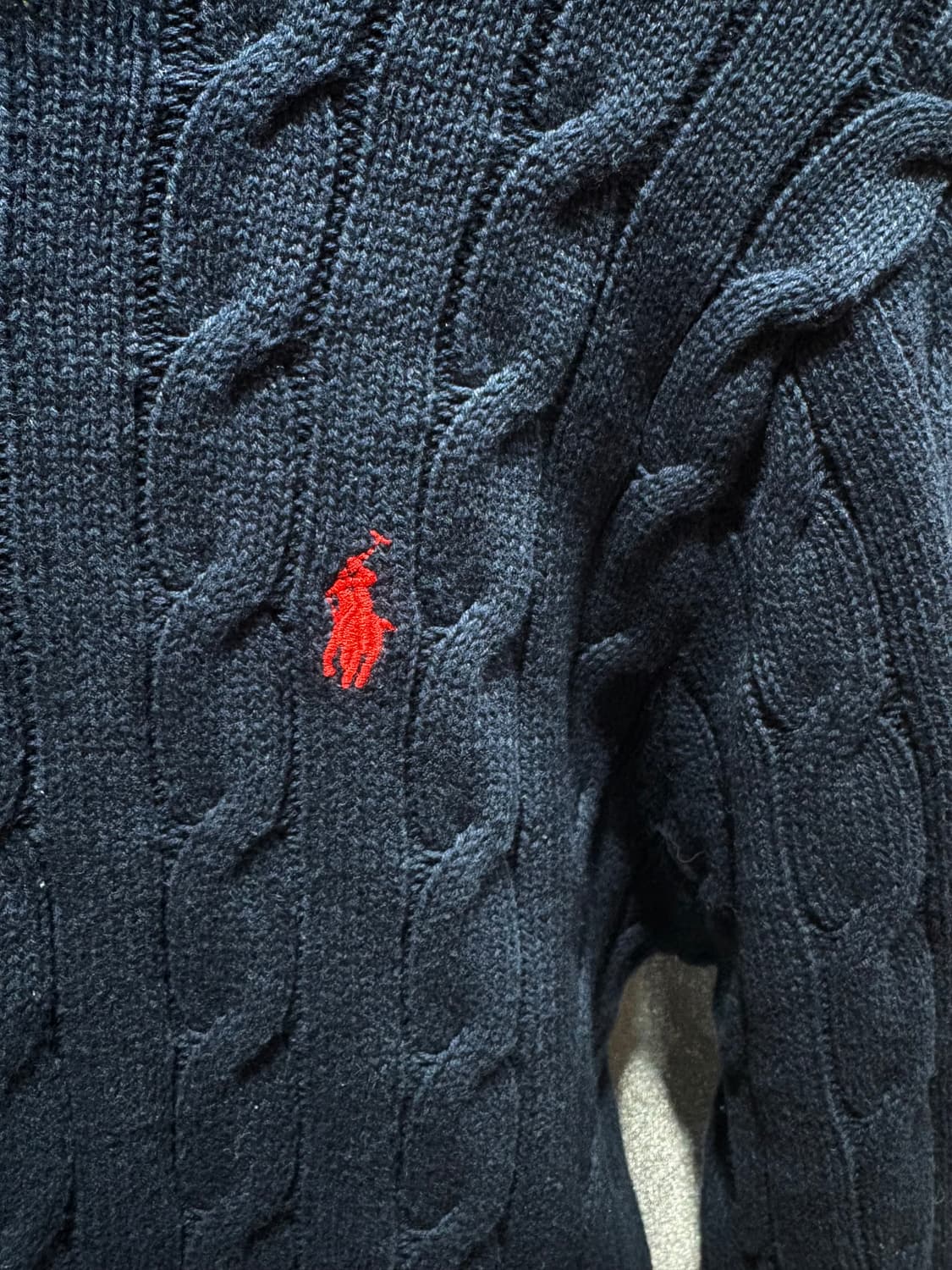 S 폴로랄프로렌 레드포니 네이비 케이블 니트 상품이미지4