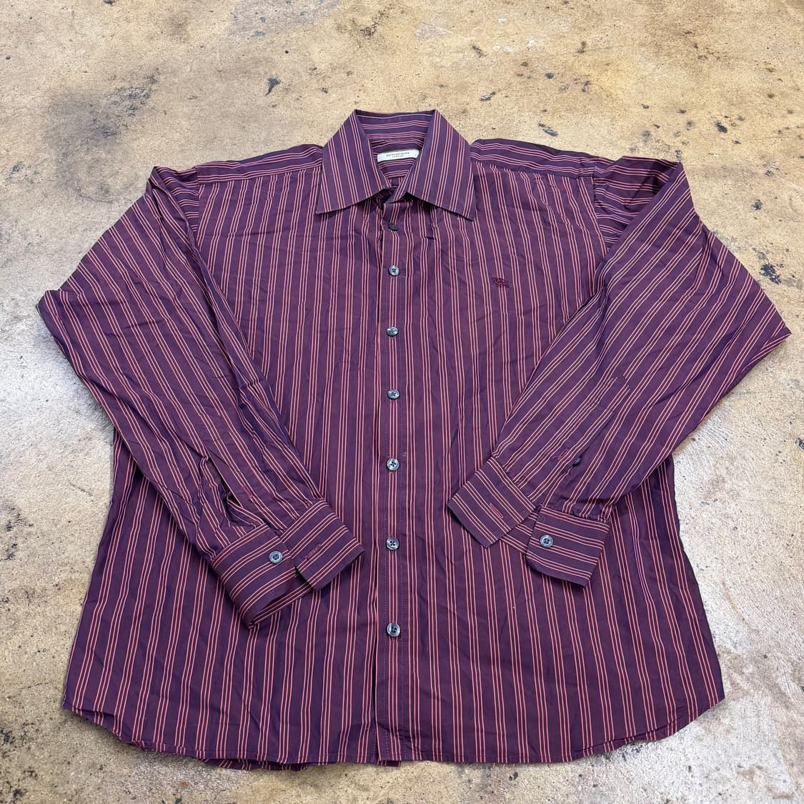 [정품/16-41] 버버리 버건디 스트라이프 셔츠 b10 상품이미지2