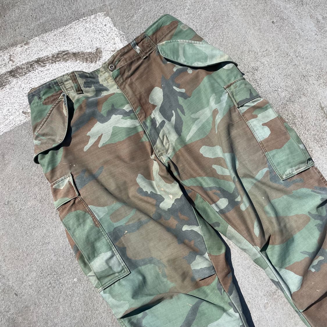 미군 80s OG 우드랜드 썬 페이드 카모 BDU 카고팬츠 상품이미지3