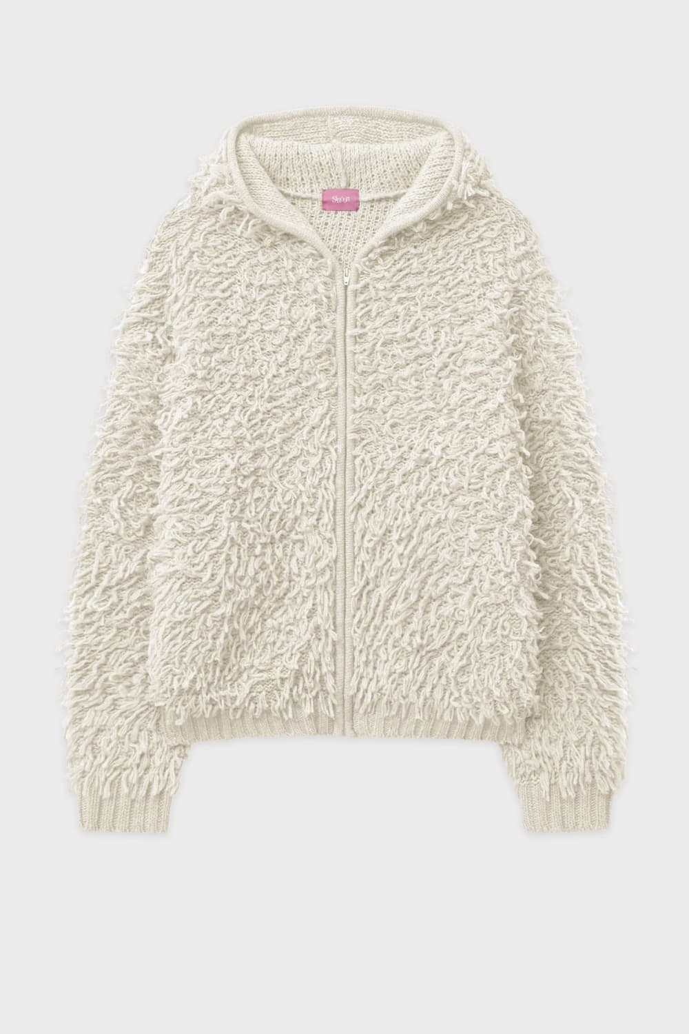 시눈  Sinoon Fringe Hooded Knit Zip-up 상품이미지1