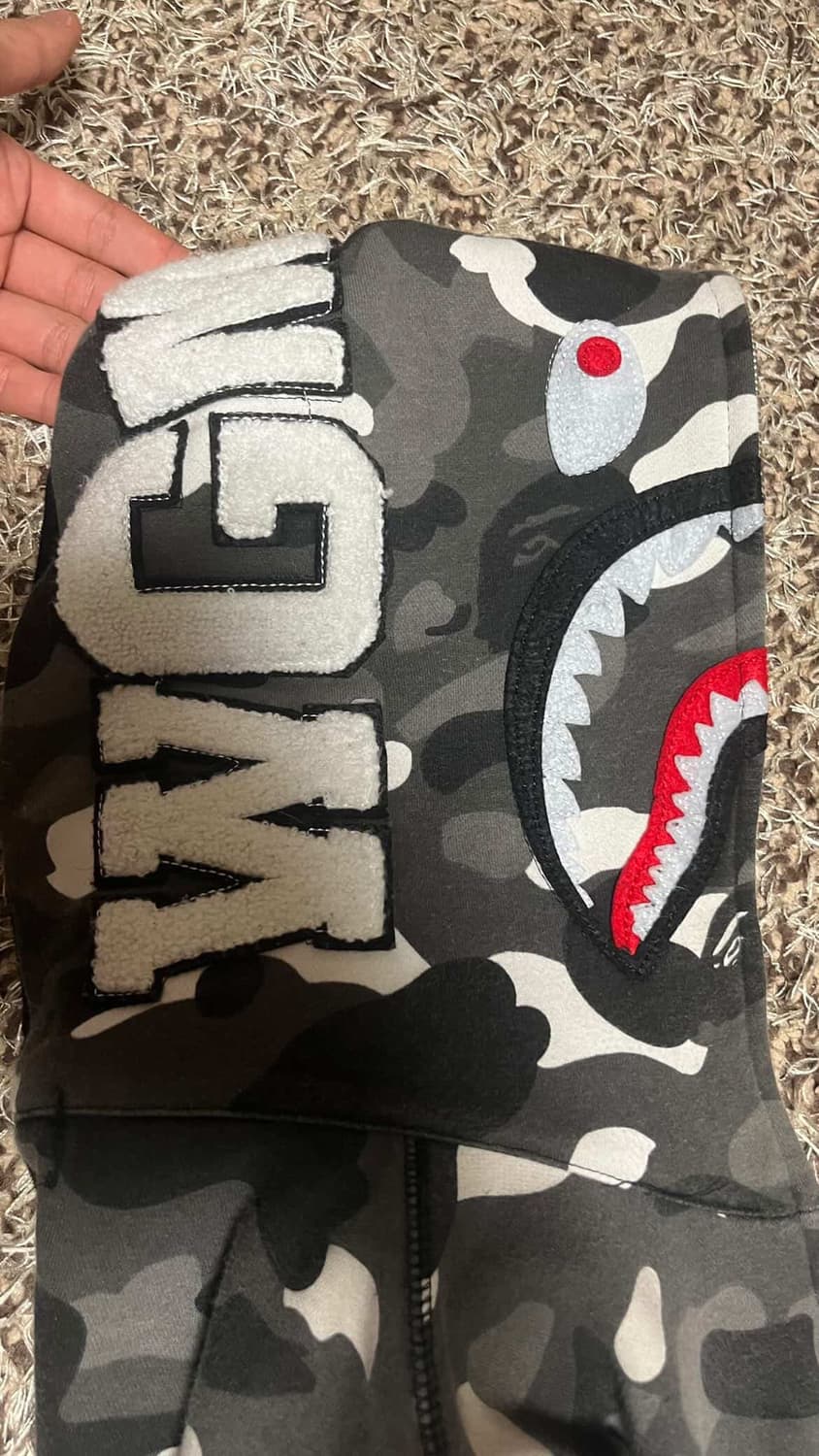 베이프 Bape 샤크 하프 후드집업 S 상품이미지3