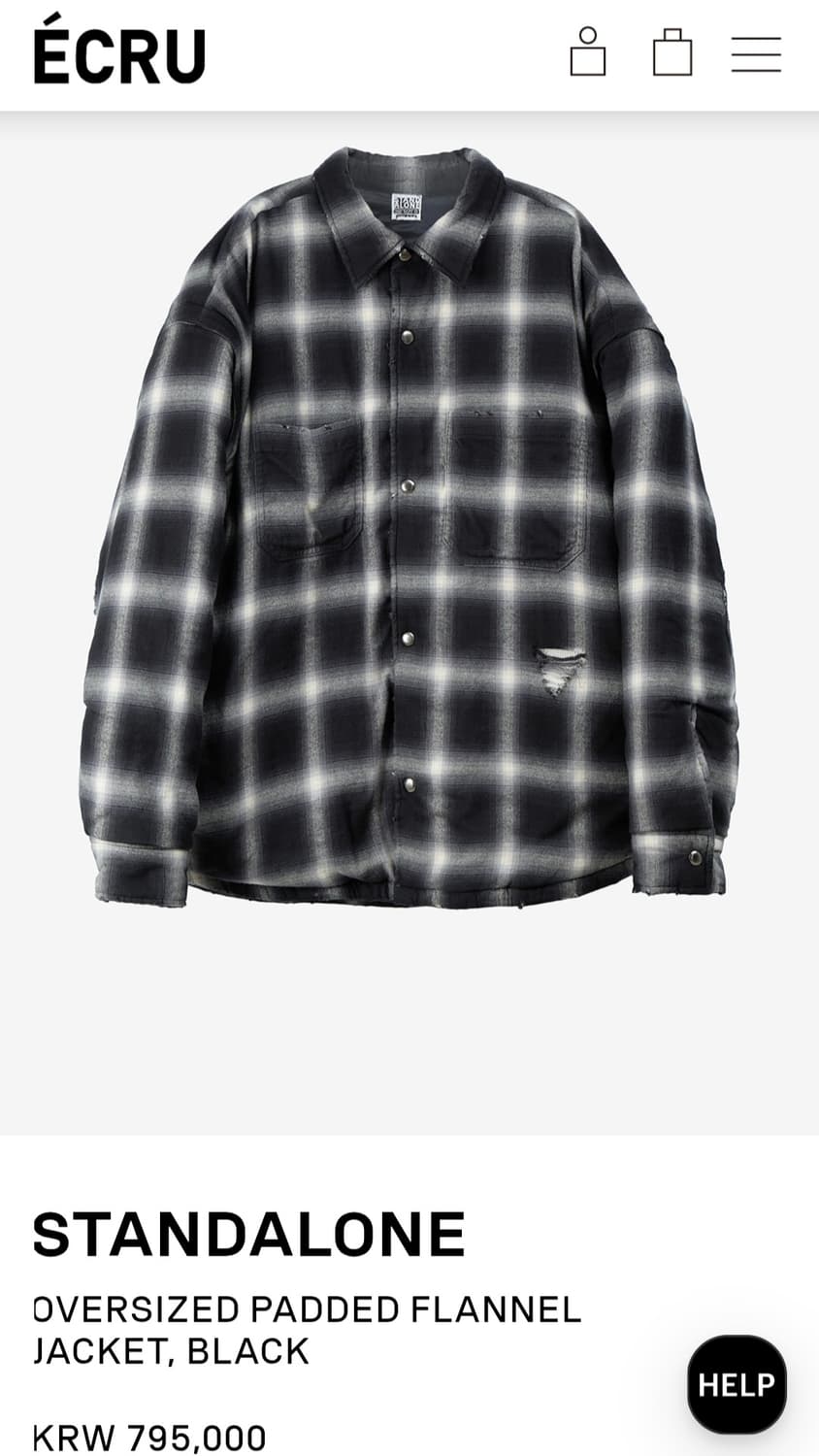 스탠드얼론 오버싸이즈 패디드 플란넬 재킷 상품이미지5