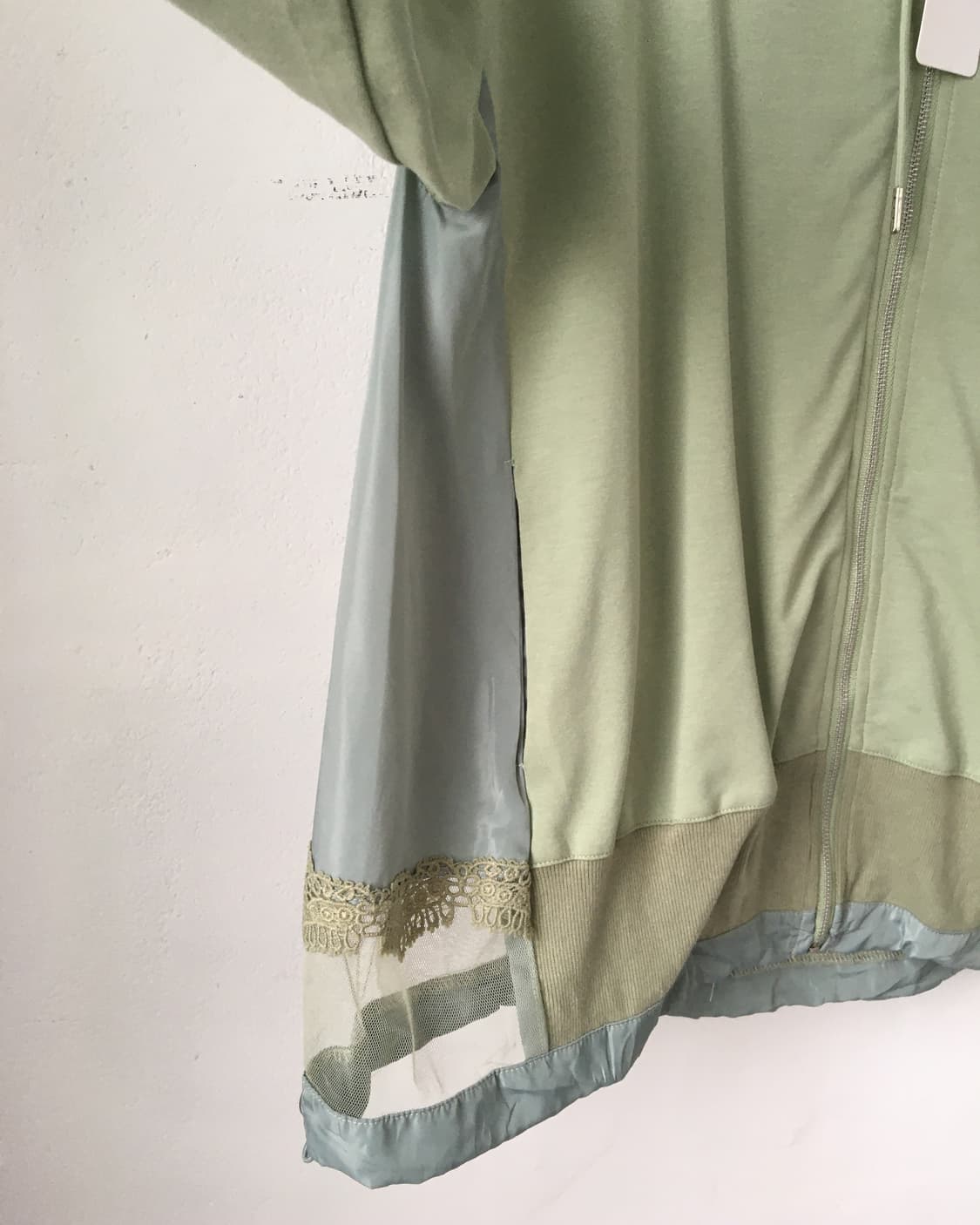 Lace trimming hood zip up 상품이미지3