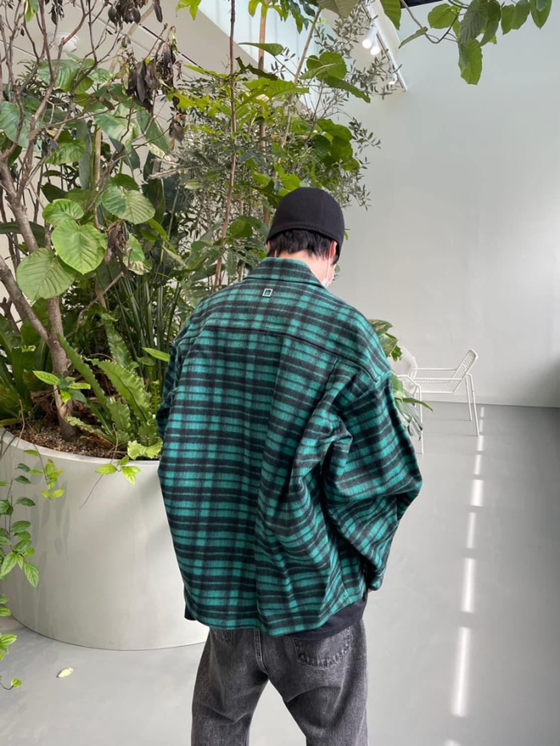 우영미 체크셔츠 그린  상품이미지3