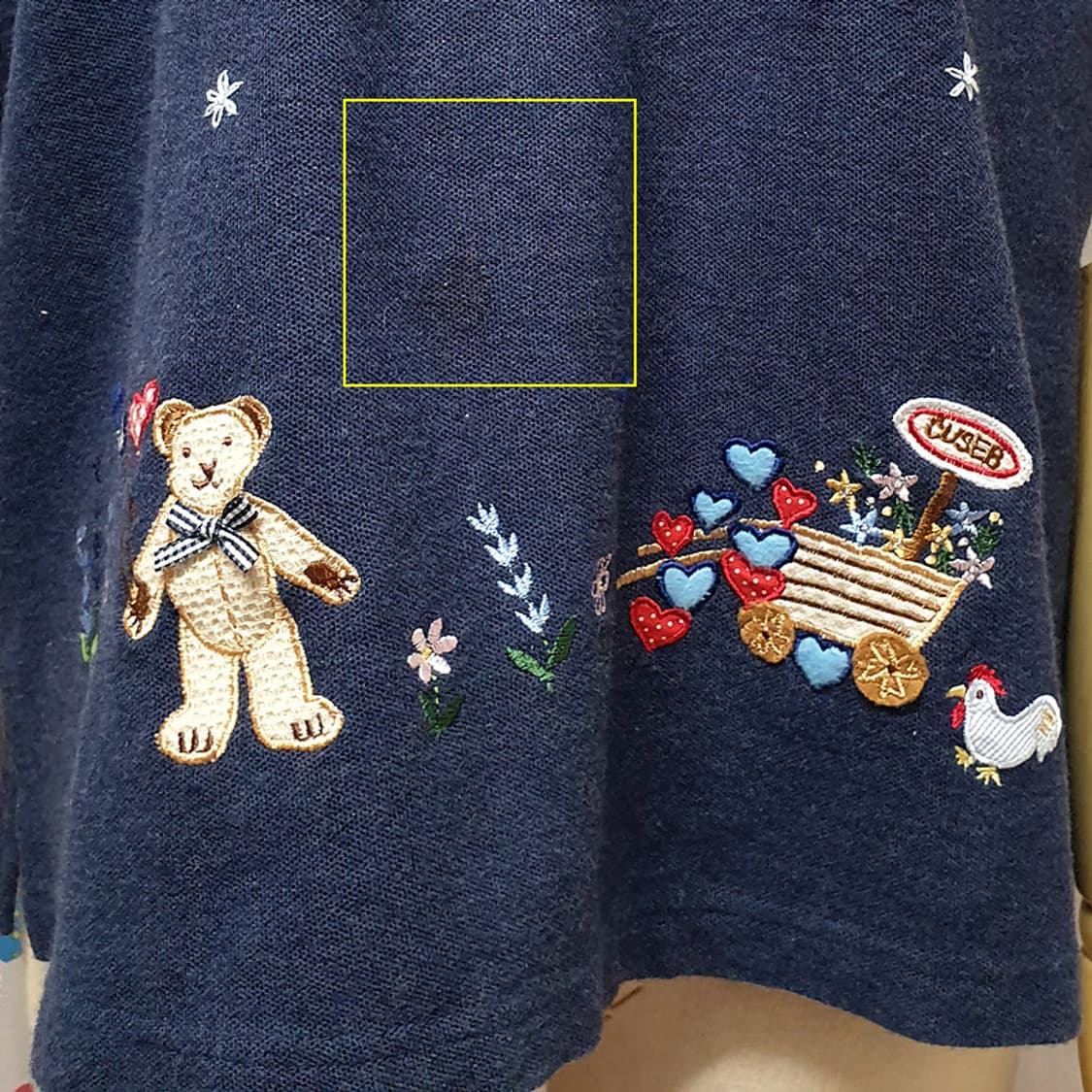 체크하트 테디베어 곰돌이 꽃무늬 플라워패턴 프린팅 프린트 카라 반팔티셔츠 상품이미지6