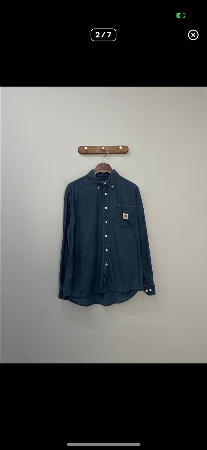 칼하트 코듀로이 네이비 워크셔츠 A2867 상품이미지2