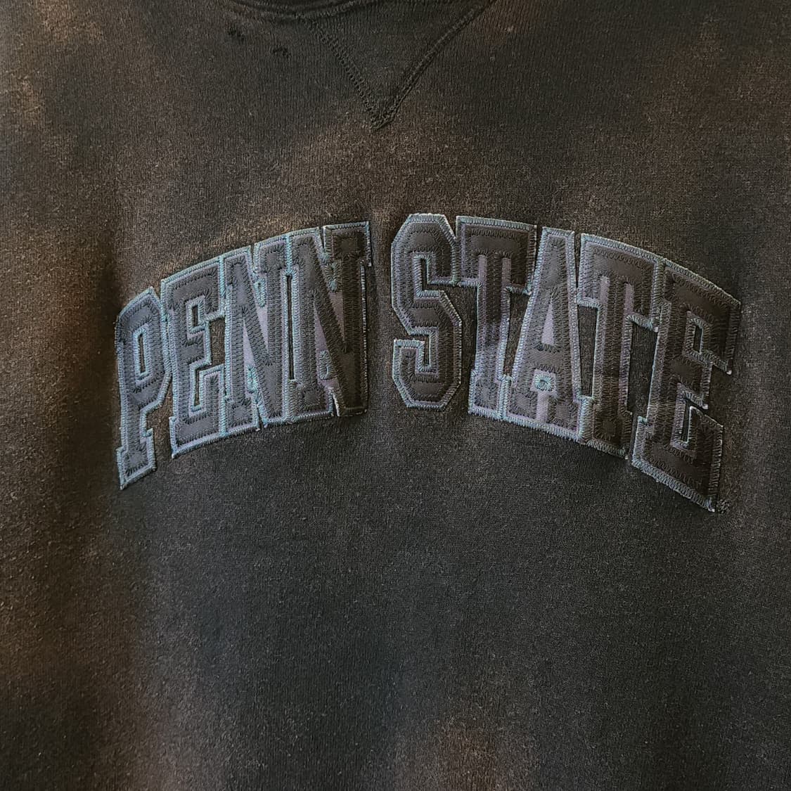 90s 러셀 후드 빈티지 스웻셔츠 썬페이딩 블랙 펜 스테이트 M 상품이미지5