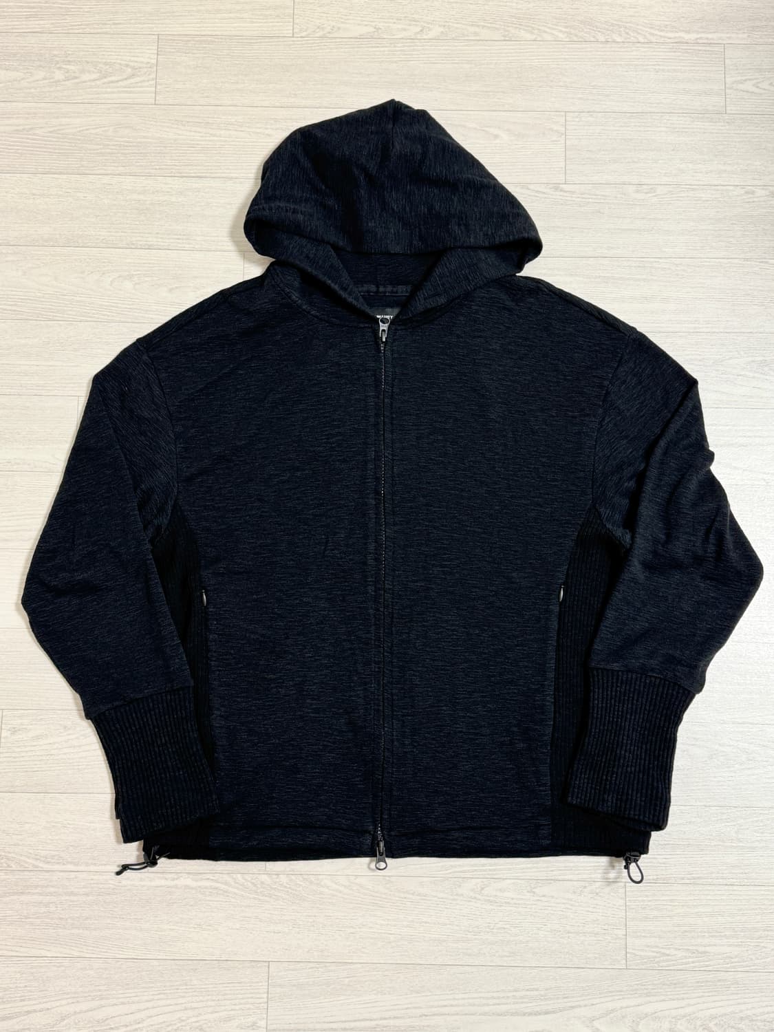 999휴머니티 슬럽 울 후디드 집업 블랙 1 상품이미지1