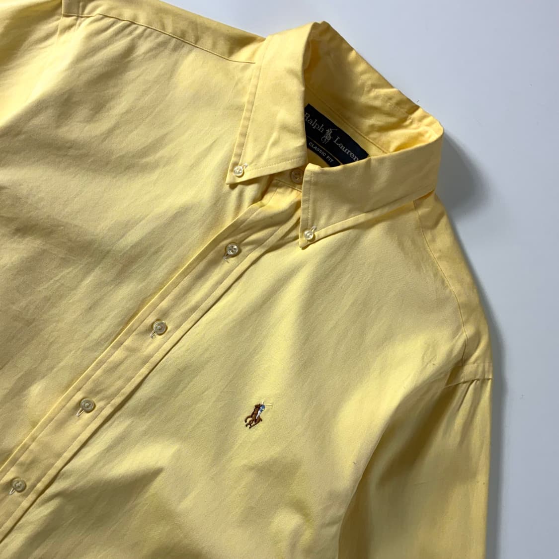 Polo  폴로 랄프로렌 자수 코튼 옐로우 솔리드 셔츠  상품이미지2