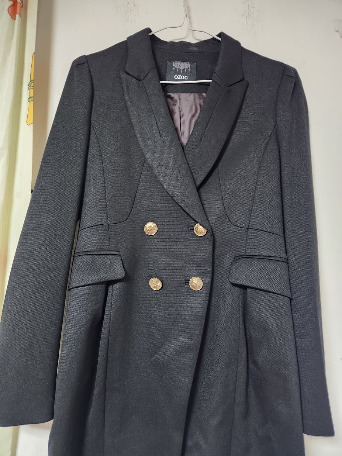OZOC  블랙 금장 더블 버튼 간절기 코트55~66 상품이미지2