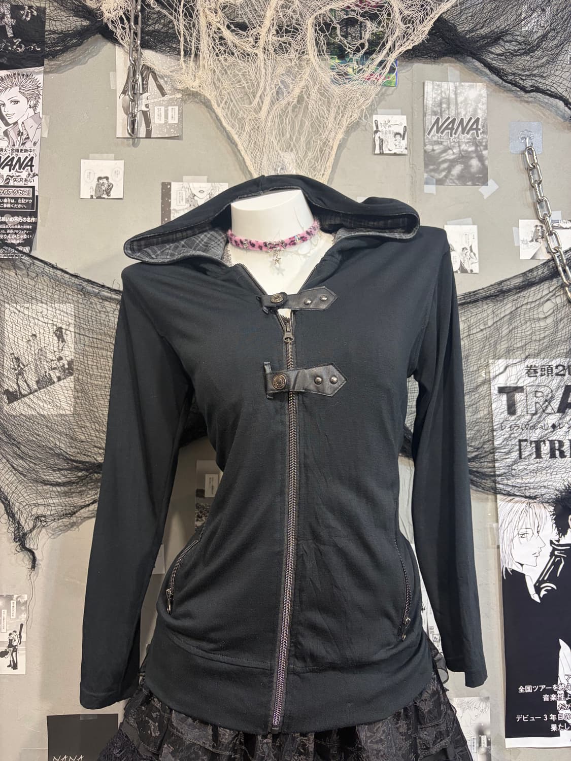 Y2K slim Buckle Hoodie zip up  상품이미지9