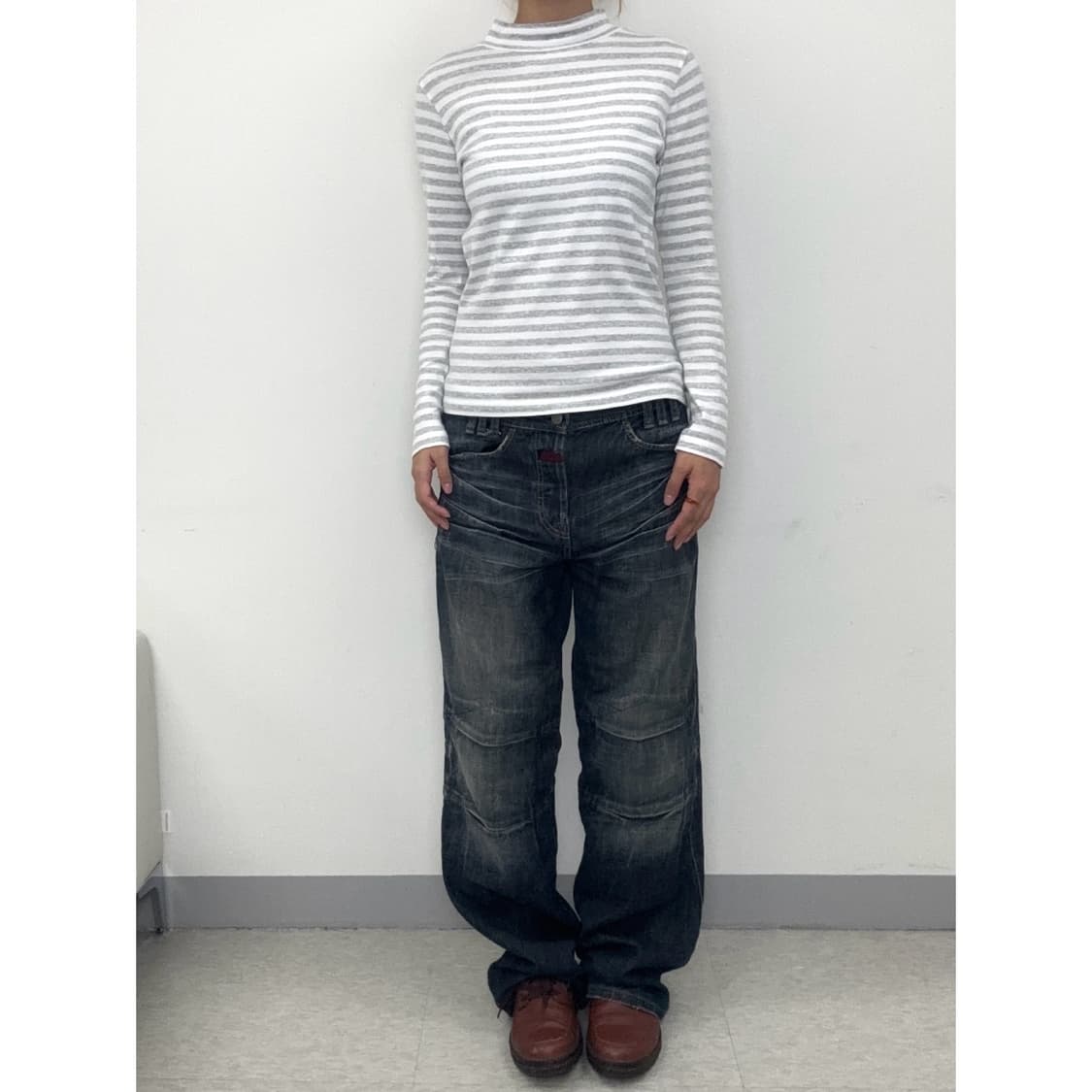 빈티지 그레이 스트라이프 롱슬리브 이너 상품이미지2