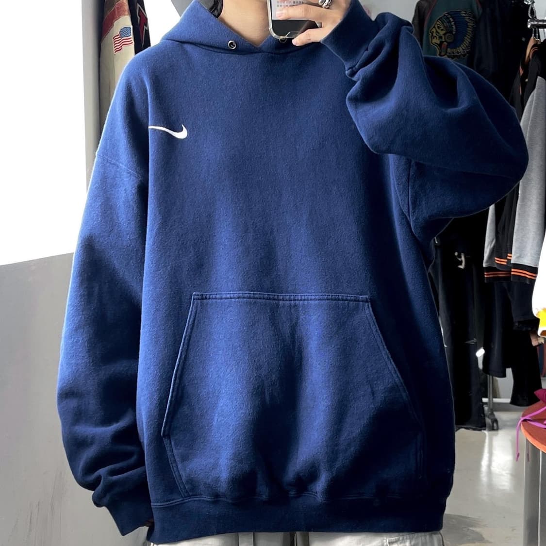 나이키 스우시 네이비 스웻 후드티 상품이미지1