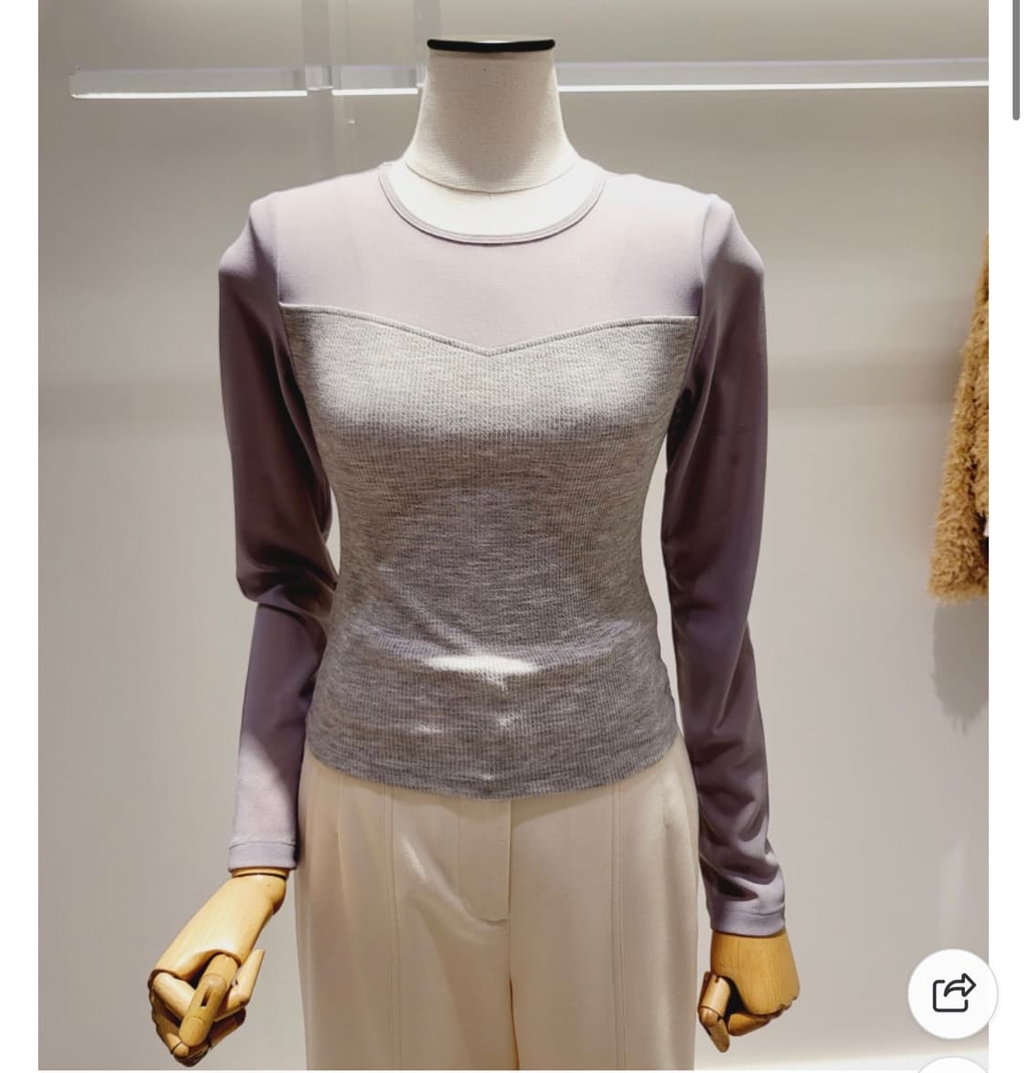 IT MICHAA 잇미샤 소매 시스루 블록 티셔츠(새상품)   상품이미지1