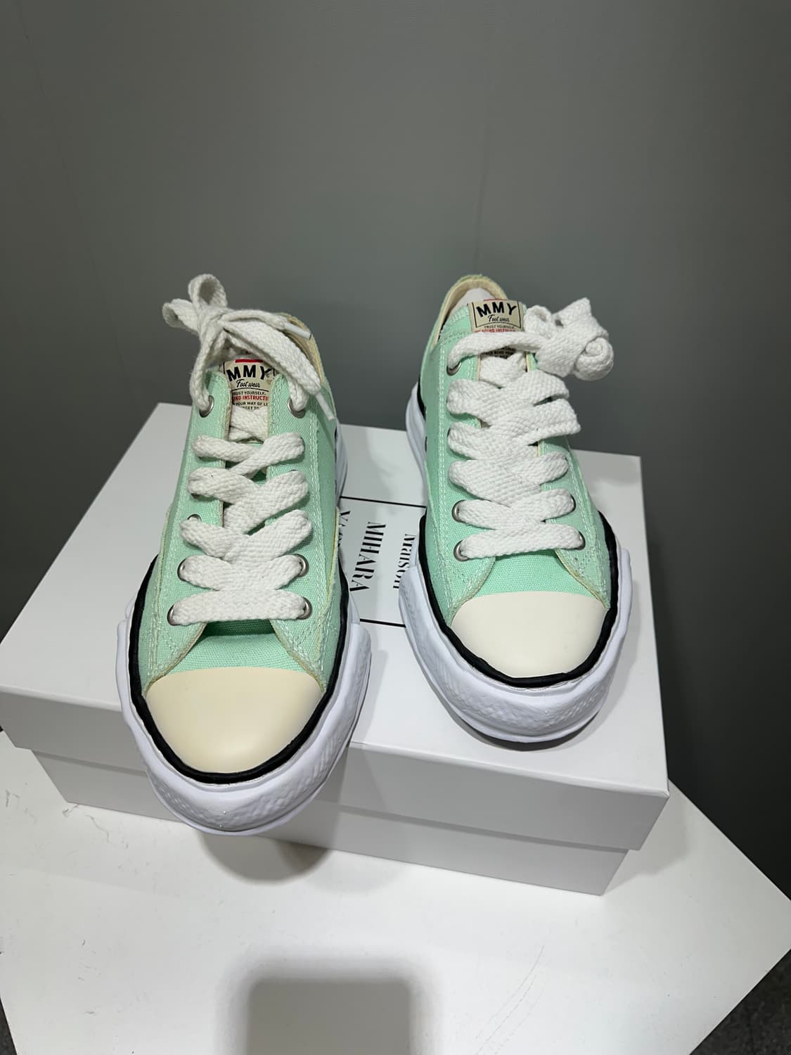 (정품/새상품) 미하라 야스히로 블루 피터슨 OG솔 캔버스 로우 스니커즈 상품이미지2