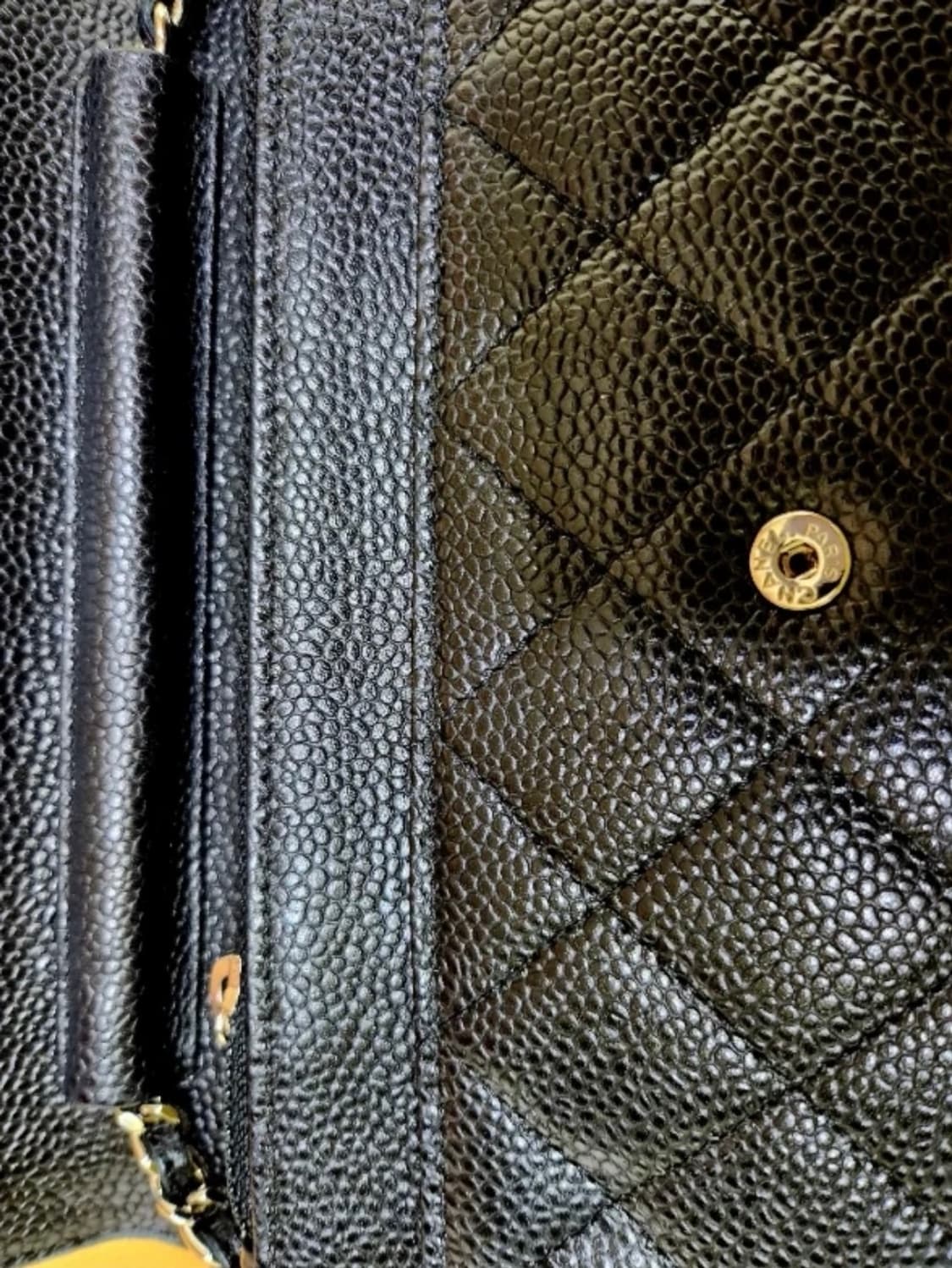 샤넬 캐비어 WOC 블랙 은장 체인 풀박스 상품이미지5