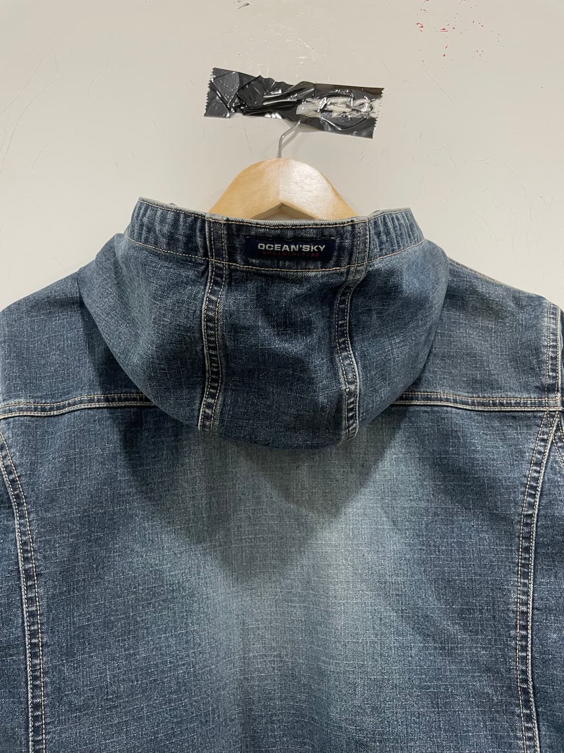 핀턱라인 워싱 데님 하이넥 후드자켓 상품이미지8