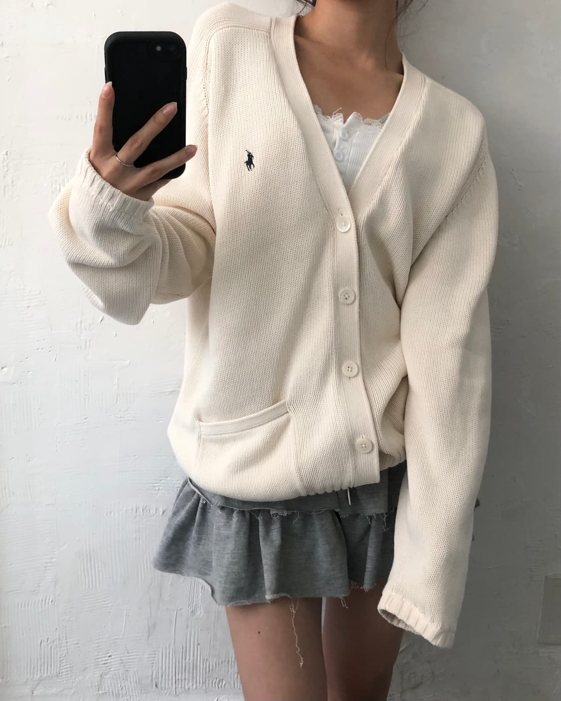 Polo 폴로 랄프로렌 아이보리 컬러 브이넥 코튼 가디건  상품이미지7