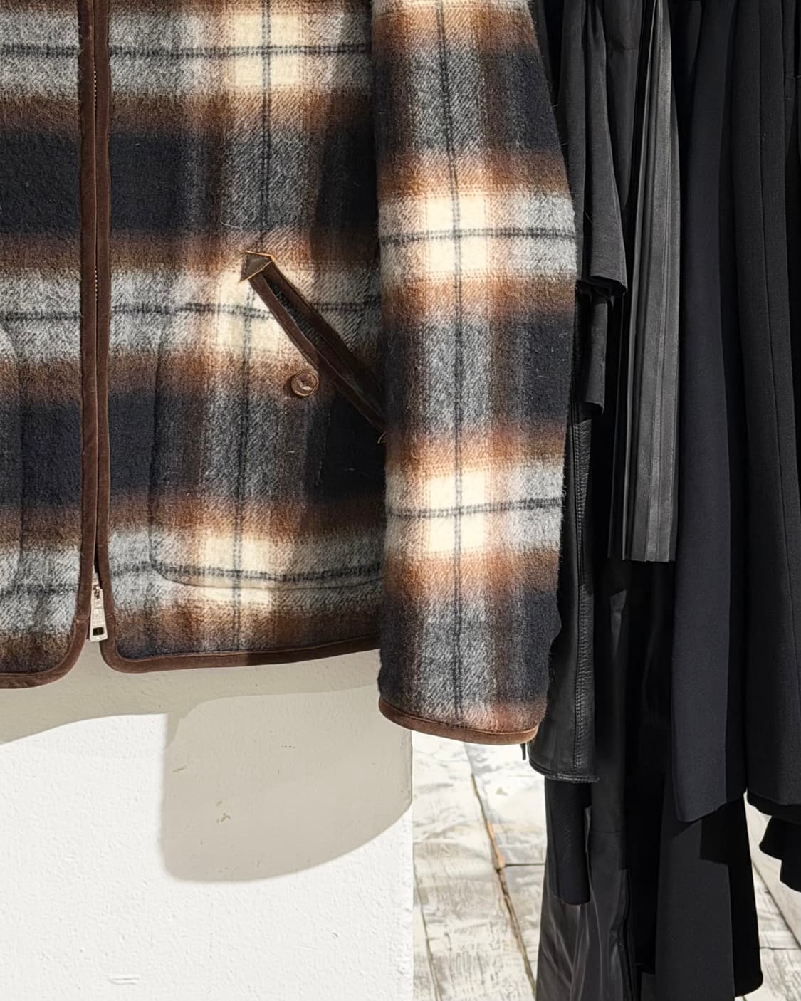 넘버나인 브라운 체크 리버서블 자켓 상품이미지7