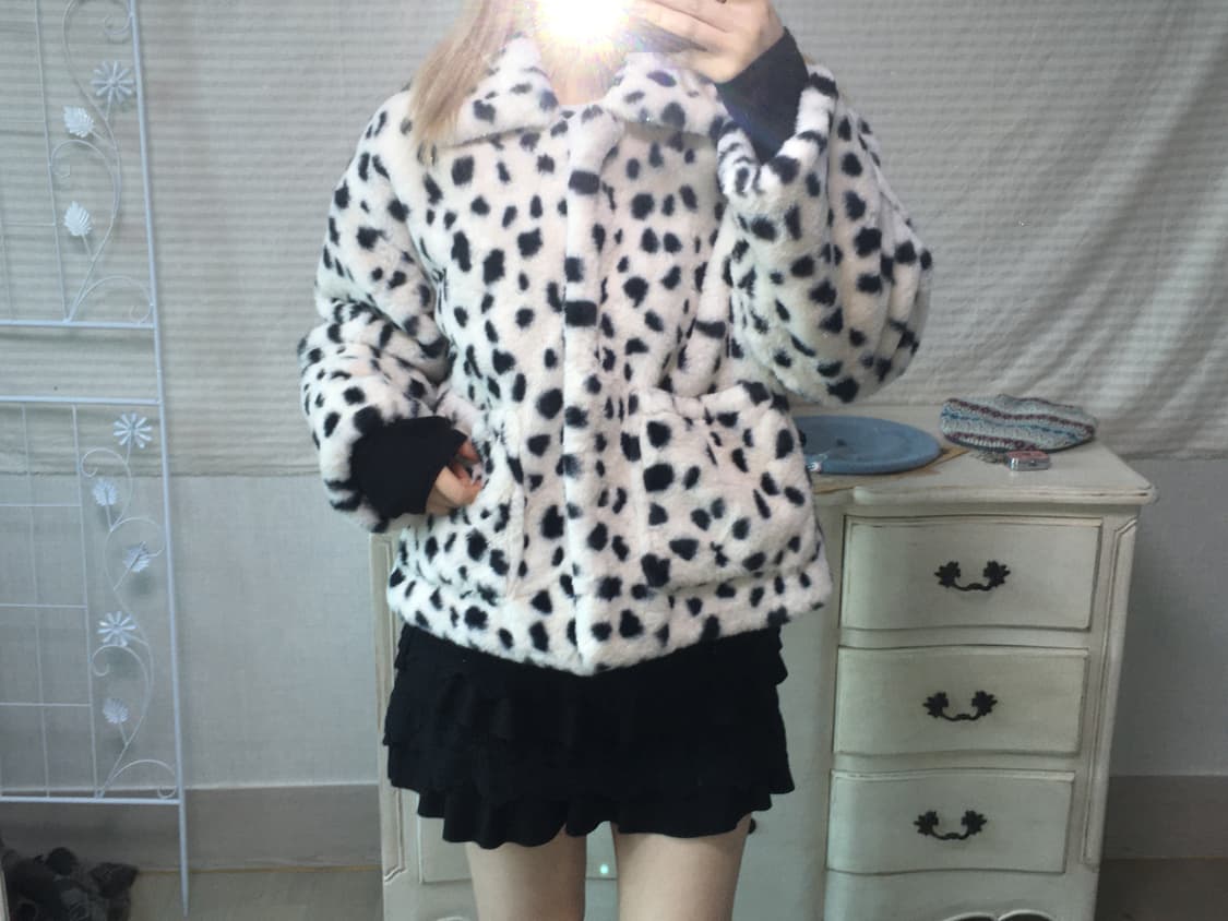 jpn vintage 레오파드 퍼 카라 자켓  상품이미지1