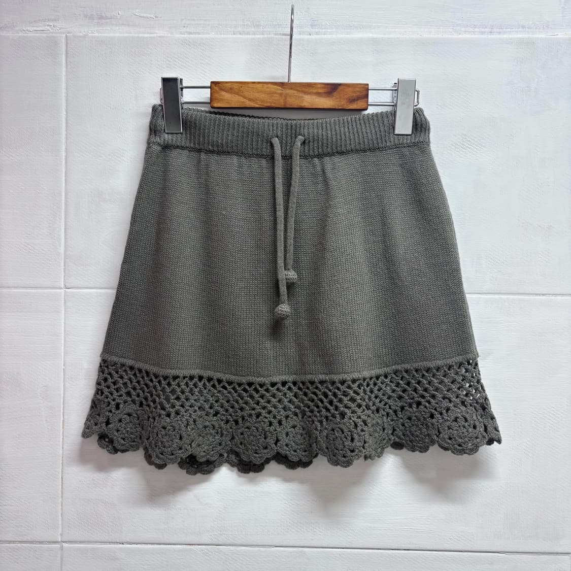 LIVE IN COMFORT 그레이 니트 페어리 미니 스커트 JPN  상품이미지1