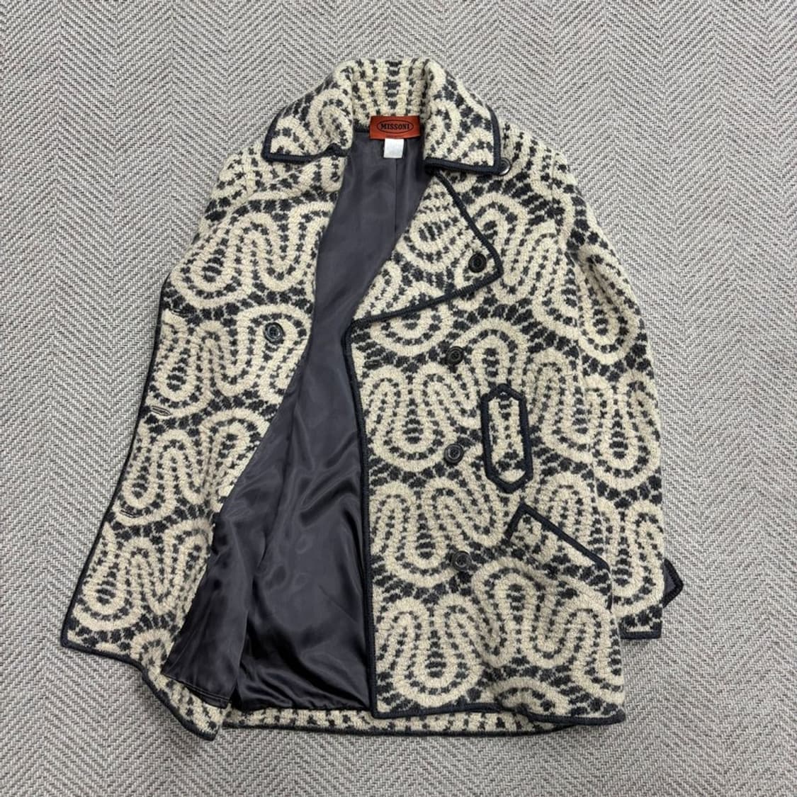 미쏘니 패턴 더블코트 v1557 상품이미지3