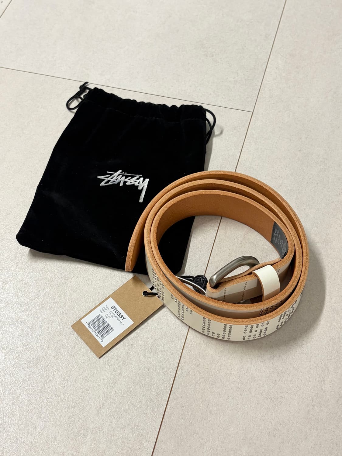 [L/XL] 스투시 스터드 레더 벨트 상품이미지1