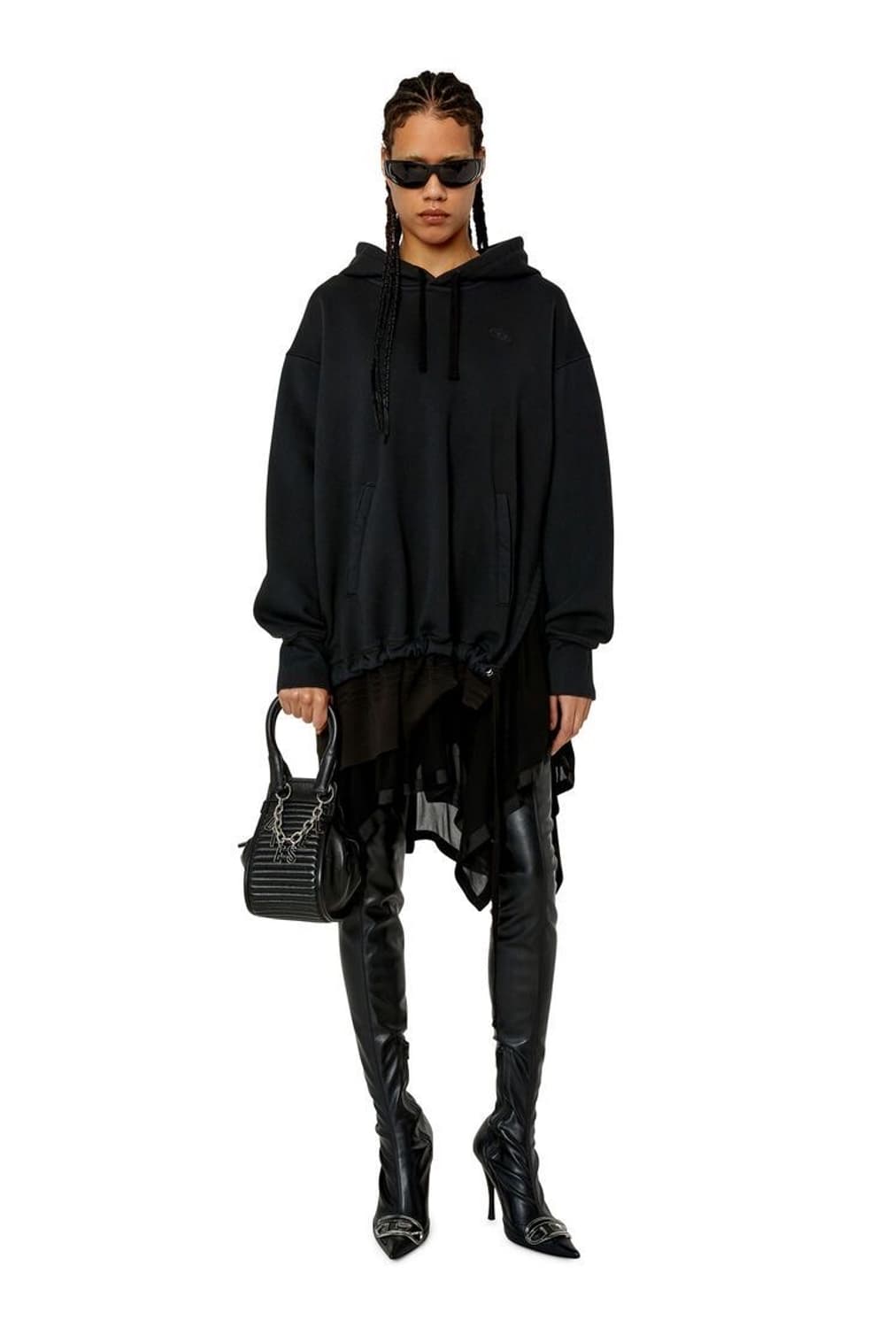 디젤 쉬폰 레이어드 원피스 그레이 상품이미지2