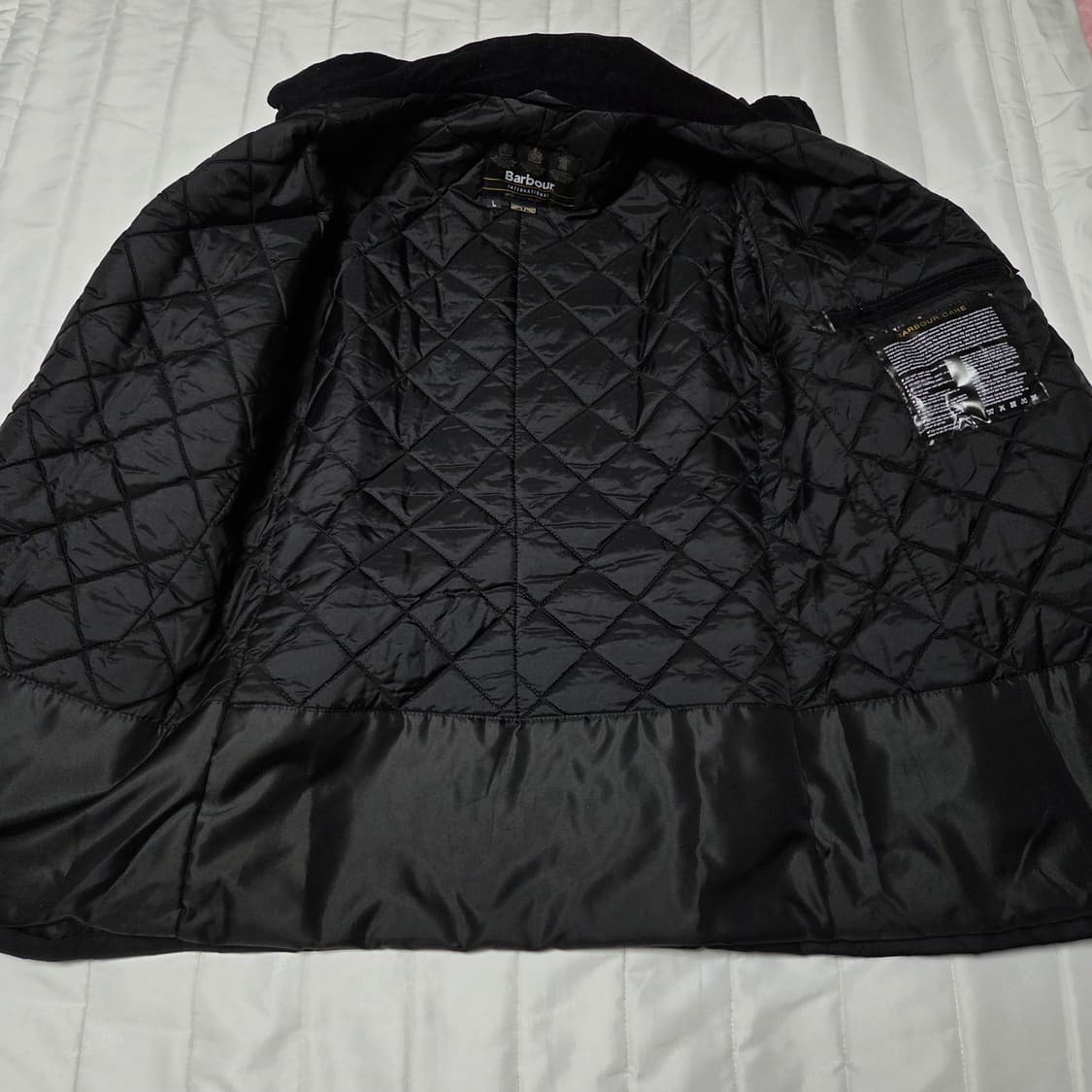 [L]바버 인터네셔널 듀크 왁스자켓+정품벳지 블랙 2회착 상품이미지4