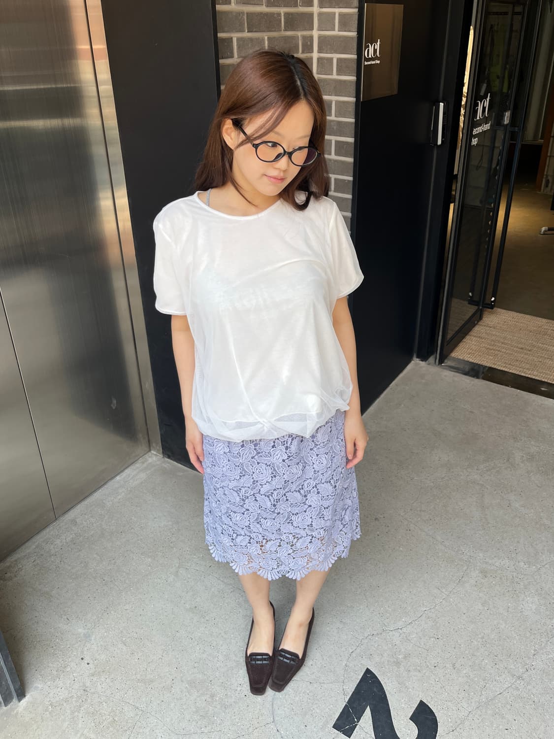 Rope 로페 레이스 스커트 라벤더 상품이미지4